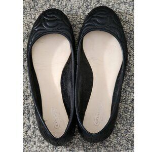 Coach Black Leather Ballet Flats